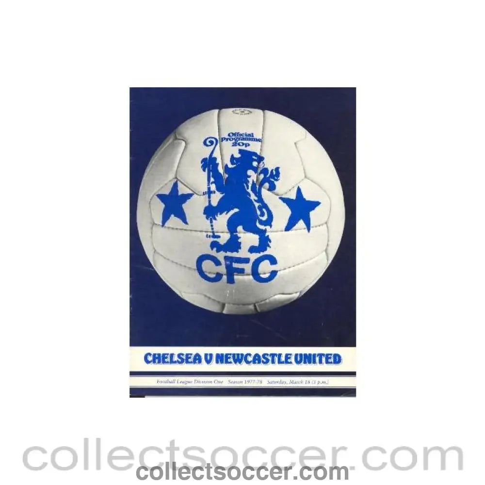 1978 - Chelsea v Newcastle United official programme 18/03/1978
