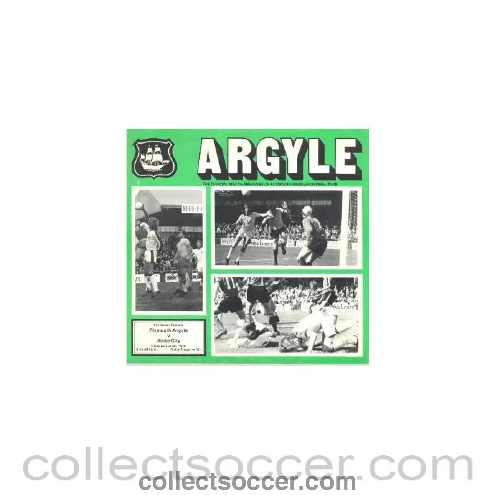 1978 - Plymouth Argile v Stoke City official programme 04/08/1978 - Collect Soccer