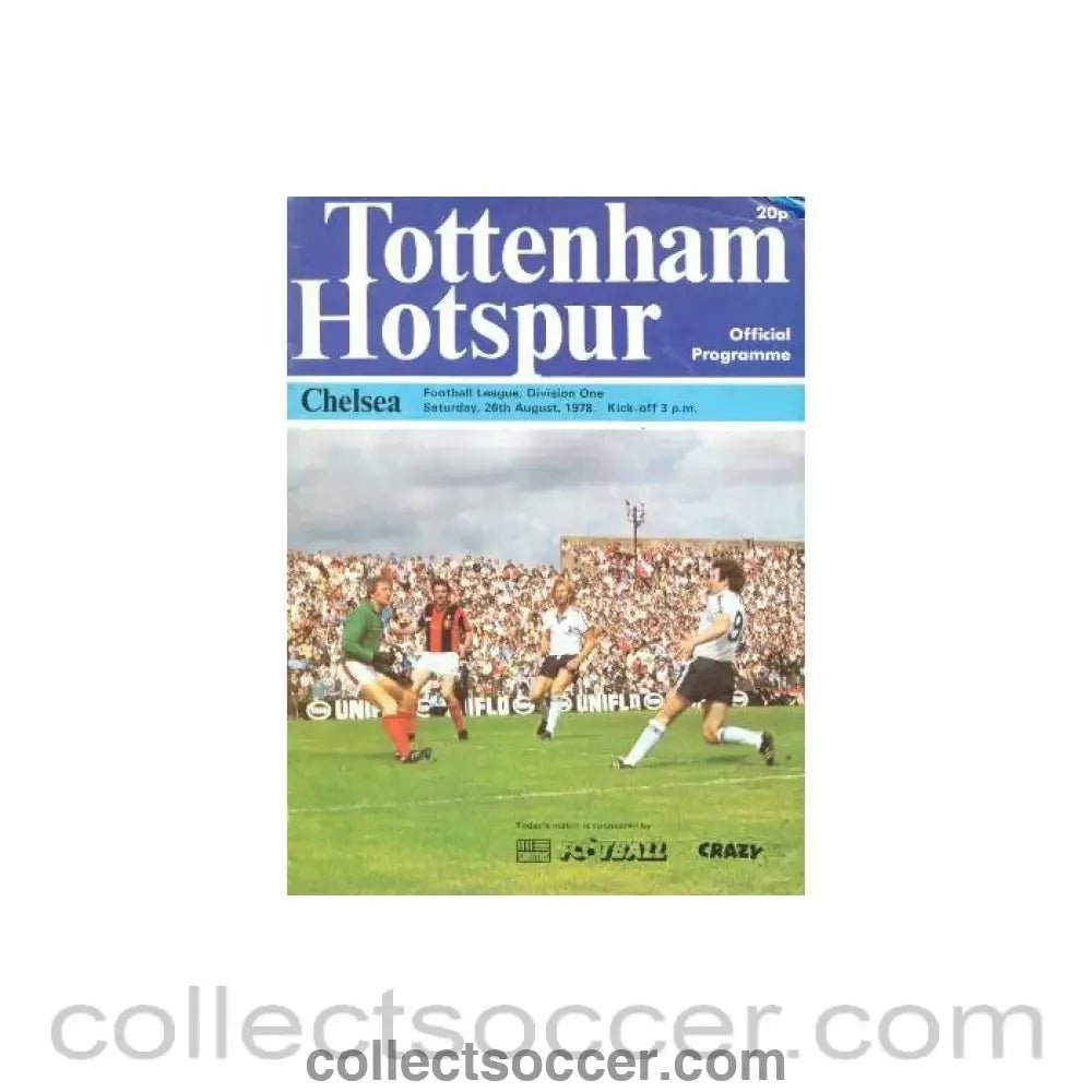 1978 - Tottenham Hotspur v Chelsea official programme 26/08/1978 - Collect Soccer
