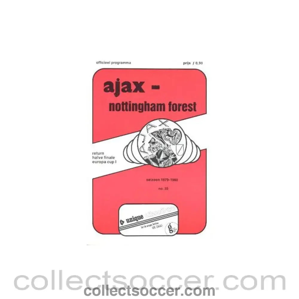 1979 - 1980 European Cup Semi-Final Ajax v Nottingham Forest official programme 1979-1980
