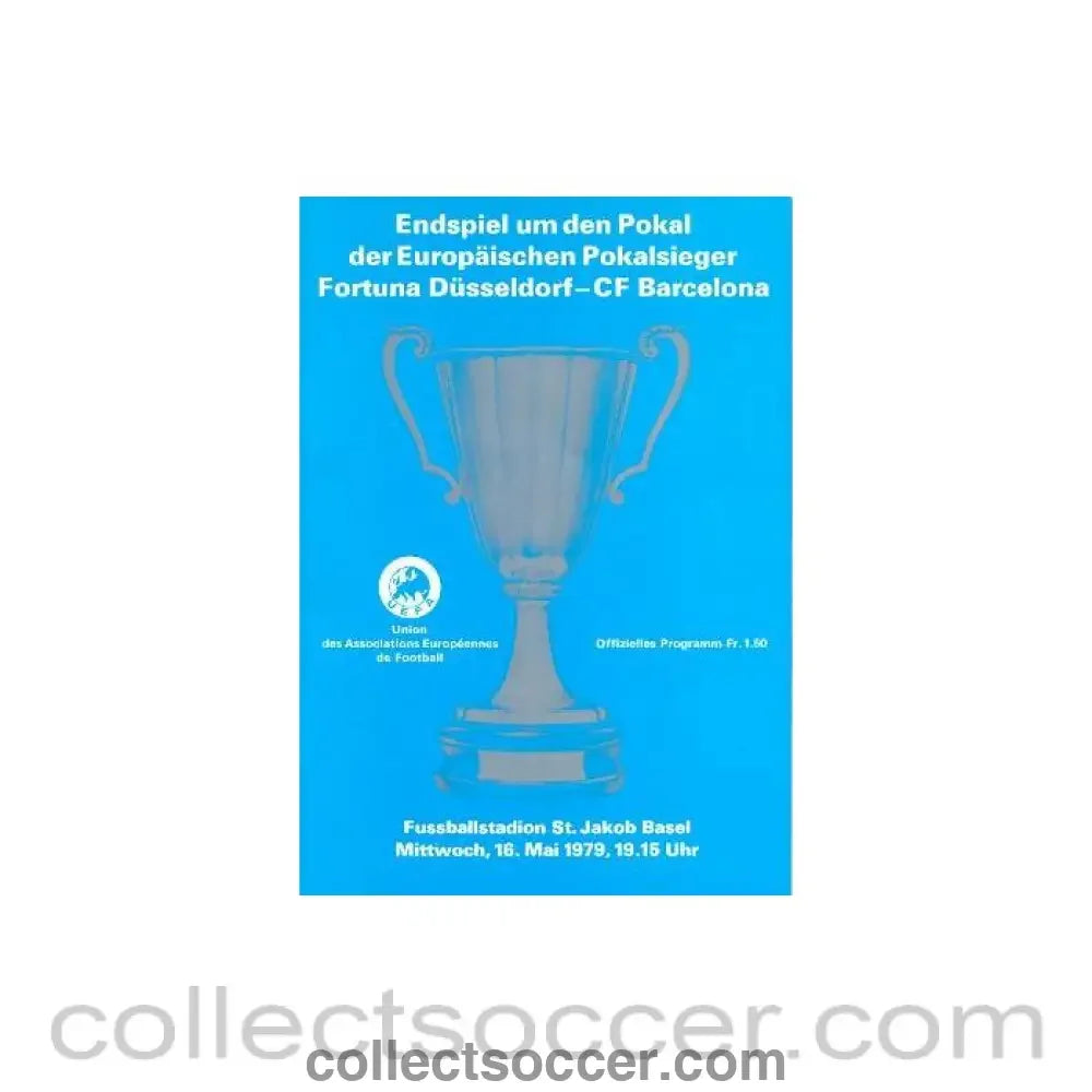 1979 Cup Winners Cup Final Official Programme Fortuna Dusseldorf v Barcelona