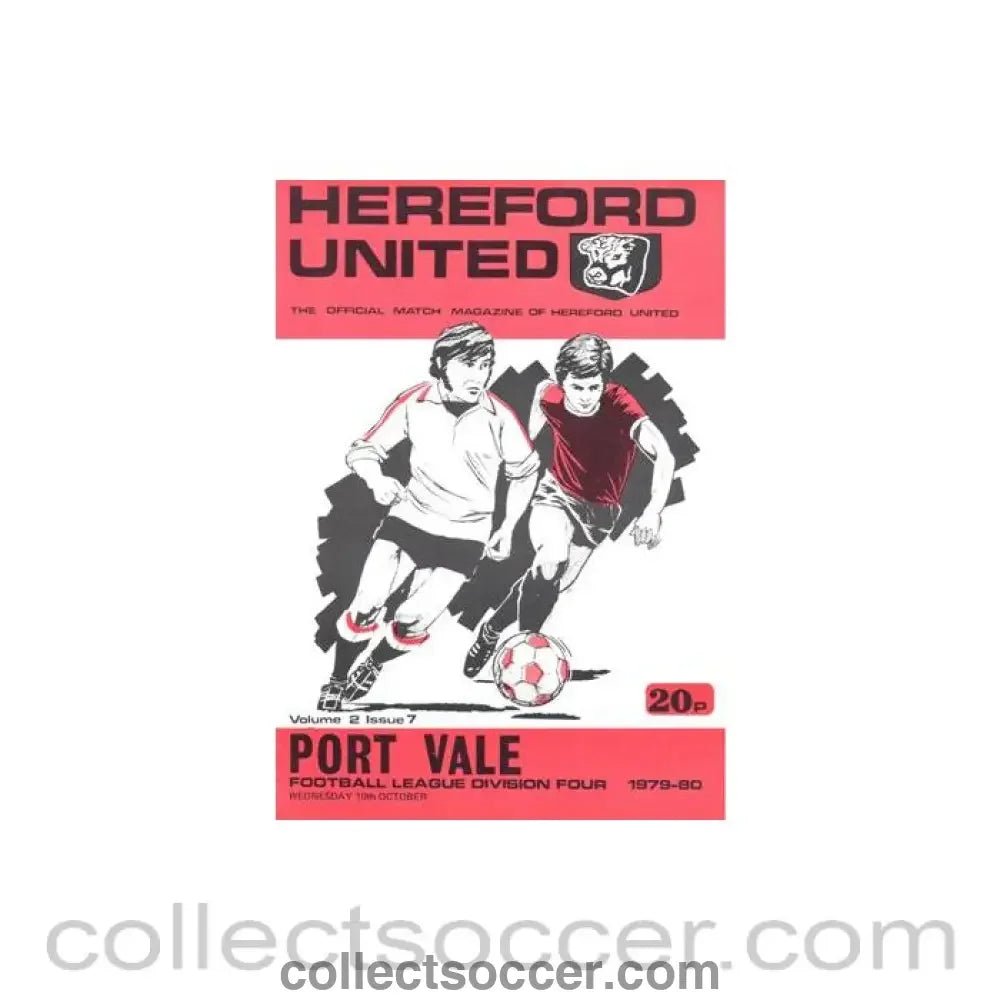 1979 - Hereford United v Port Vale official programme 10/10/1979 Football League - Collect Soccer