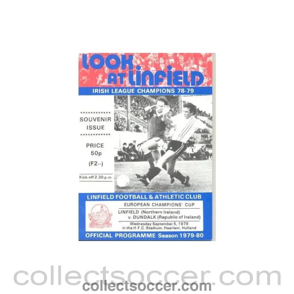 1979 - Linfield v Dundalk official programme 05/09/1979 European Cup - Collect Soccer