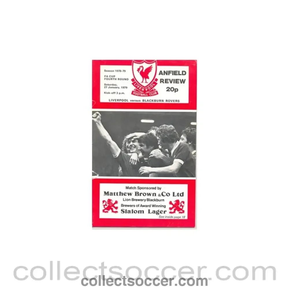 1979 - Liverpool v Blackburn Rovers official programme 27/01/1979 F.A. Cup - Collect Soccer