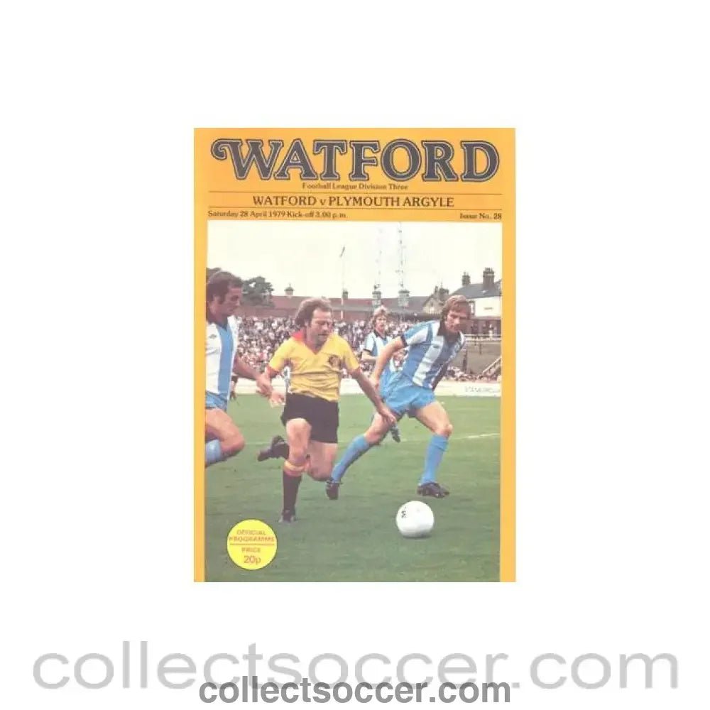 1979 - Watford v Plymouth Argyle official programme 28/04/1979 Football League - Collect Soccer