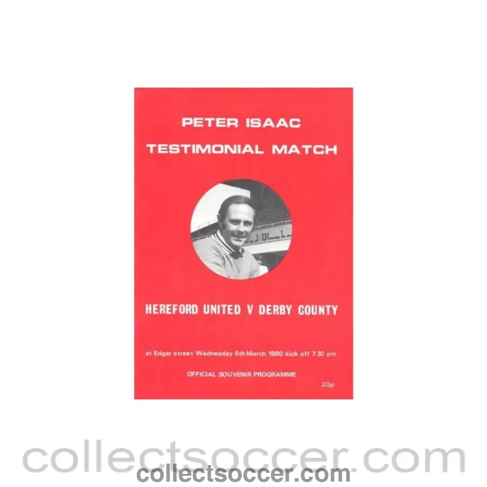 1980 - Hereford United v Derby County official programme 05/03/1980 Peter Isaac - Collect Soccer