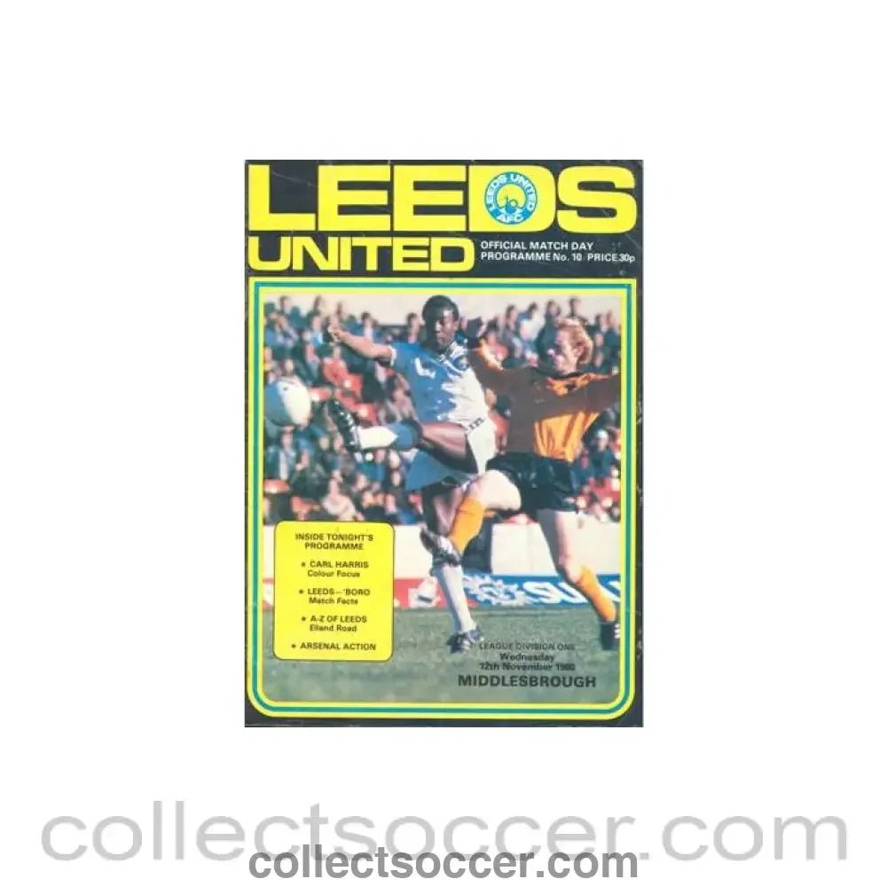 1980 - Leeds United v Middlesbrough official programme 12/11/1980 Football League - Collect Soccer