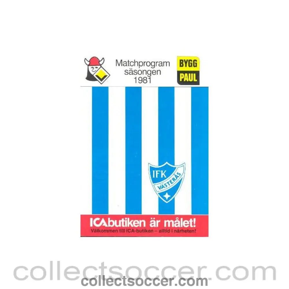 1981 - IFK Vasteras vChelsea official programme 11/08/1981 large issue - Collect Soccer