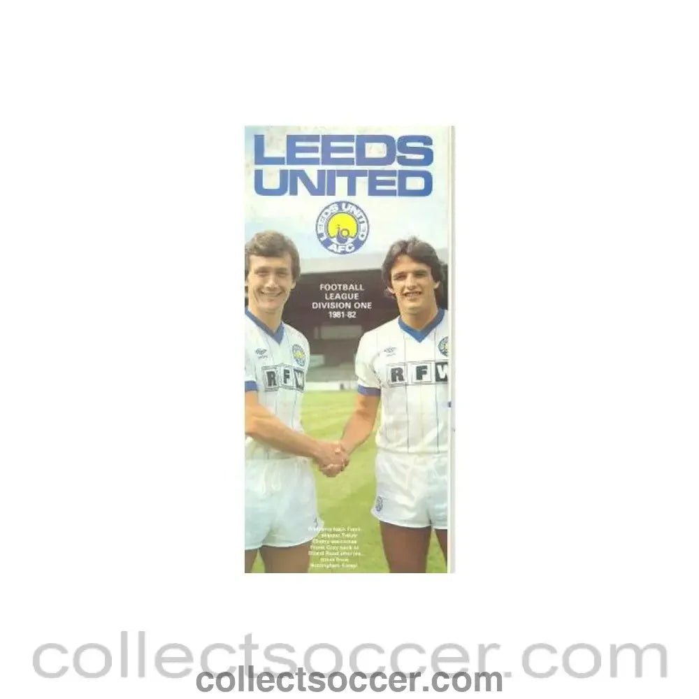 1981 - Leeds United Football League Division One 1981-1982 official brochure - Collect Soccer