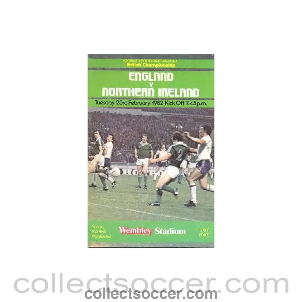 1982 England v Northern Ireland official programme 23/02/1982 - Collect Soccer