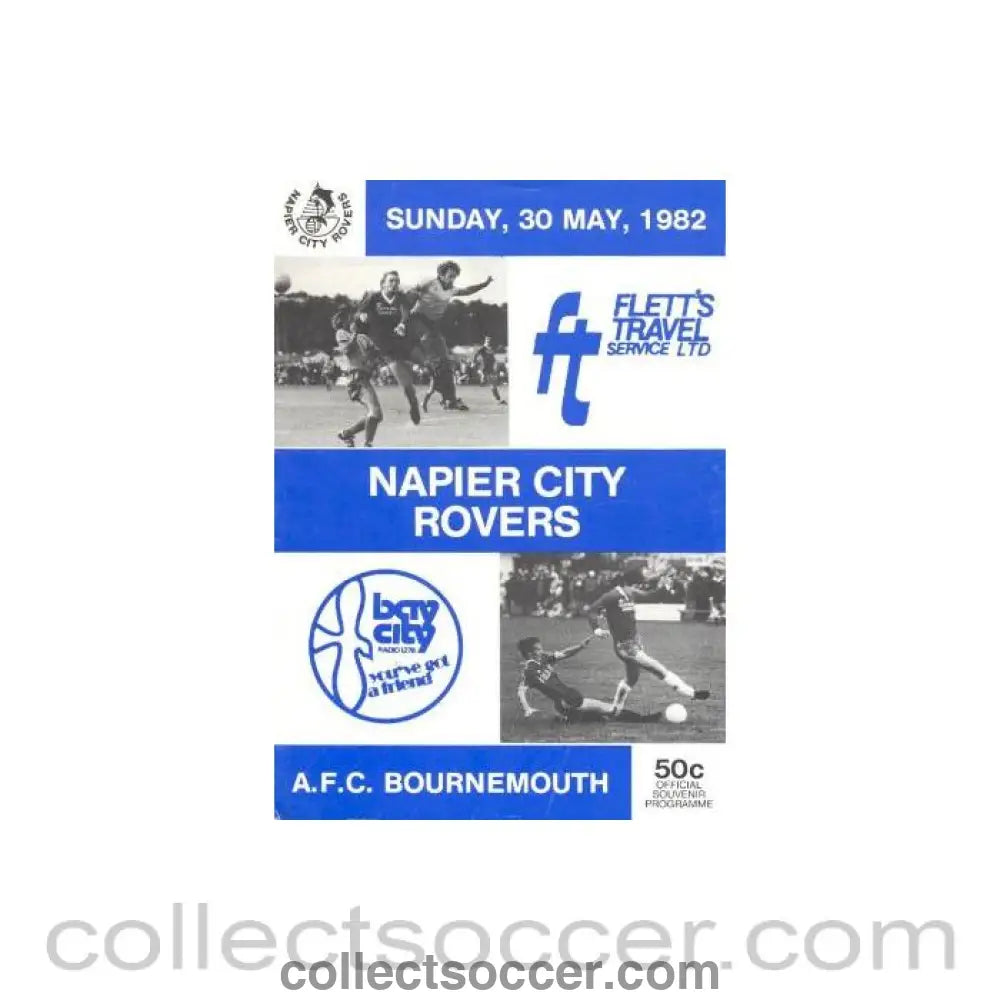 1982 - Napier City Rovers New Zealand v Bournemouth official programme 30/05/1982