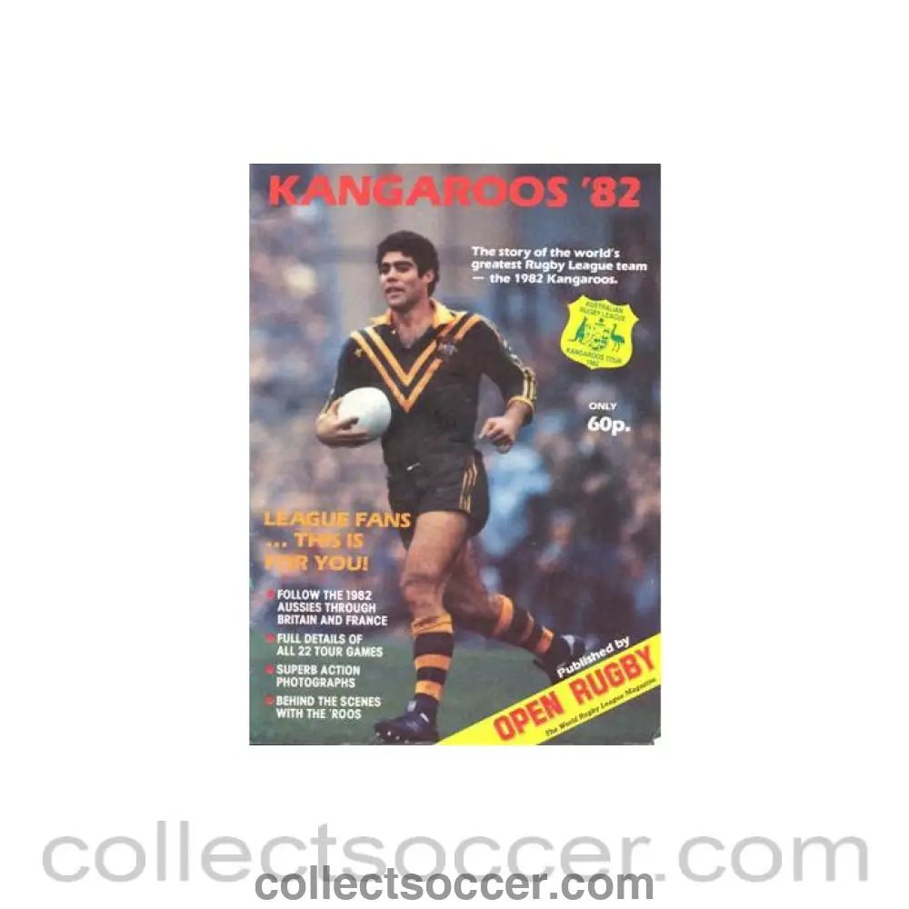 1982 - Rugby - Australian Rugby League Kangaroos Tour 1982 official programme - Collect Soccer