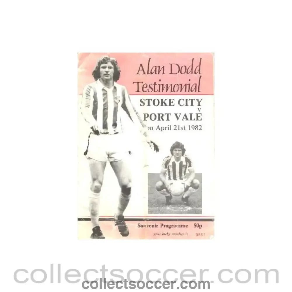 1982 - Stoke City v Port Vale official programme 21/04/1982 Alan Dodd Testimonial Match - Collect Soccer