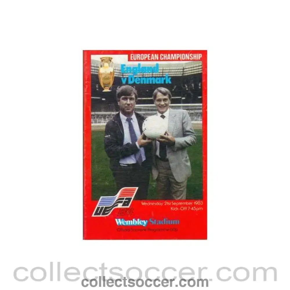 1983 England V Denmark Programme 21/09/1983 - Collect Soccer