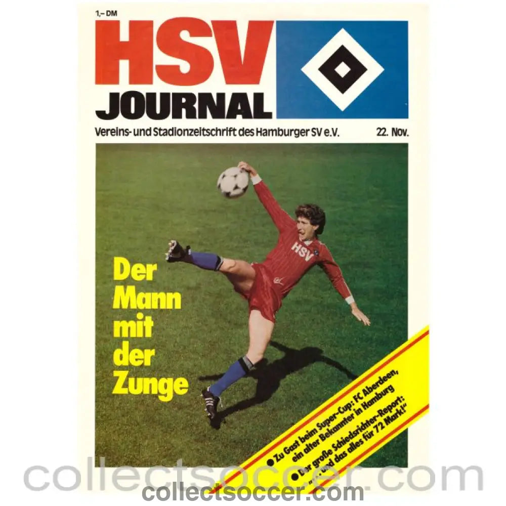 1983 Super Cup Final 1st Leg Hamburg V Aberdeen Official Programme - Collect Soccer