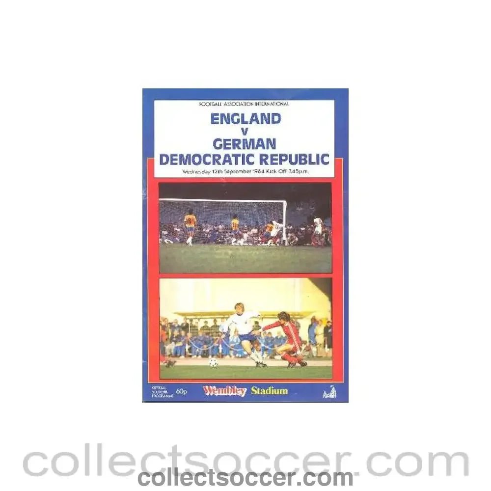 1984 England v East Germany official programme 12/09/1984 - Collect Soccer