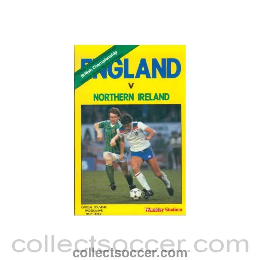 1984 England V Northern Ireland Programme 04/04/1984