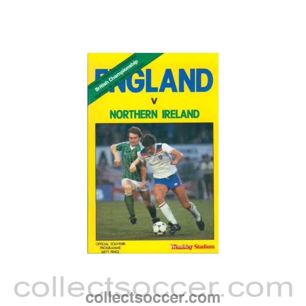 1984 England V Northern Ireland Programme 04/04/1984 - Collect Soccer