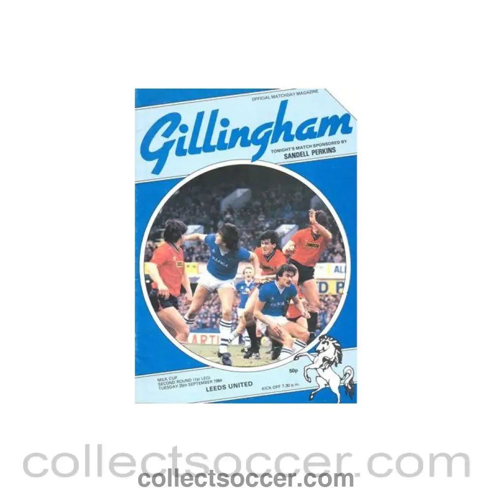 1984 - Gillingham v Leeds United official programme 25/09/1984 Milk Cup - Collect Soccer