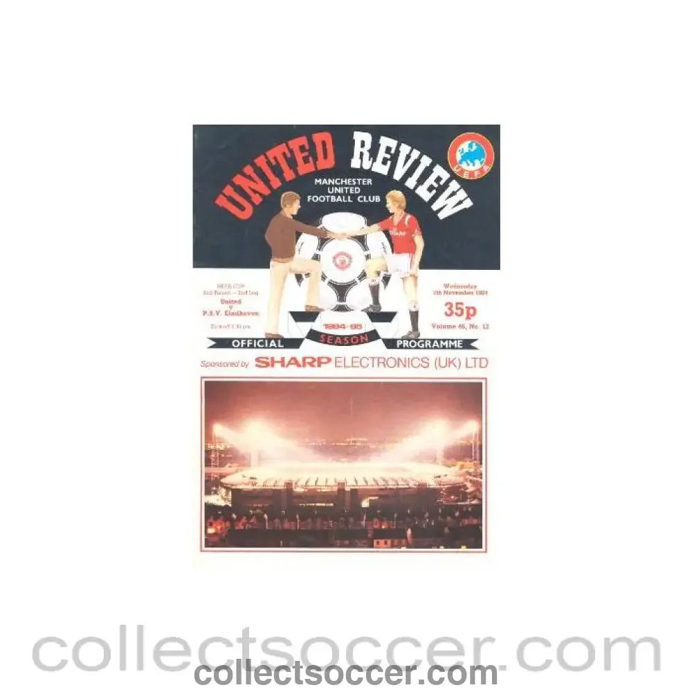 1984 - Manchester United v Eindhoven official programme 07/11/1984 - Collect Soccer
