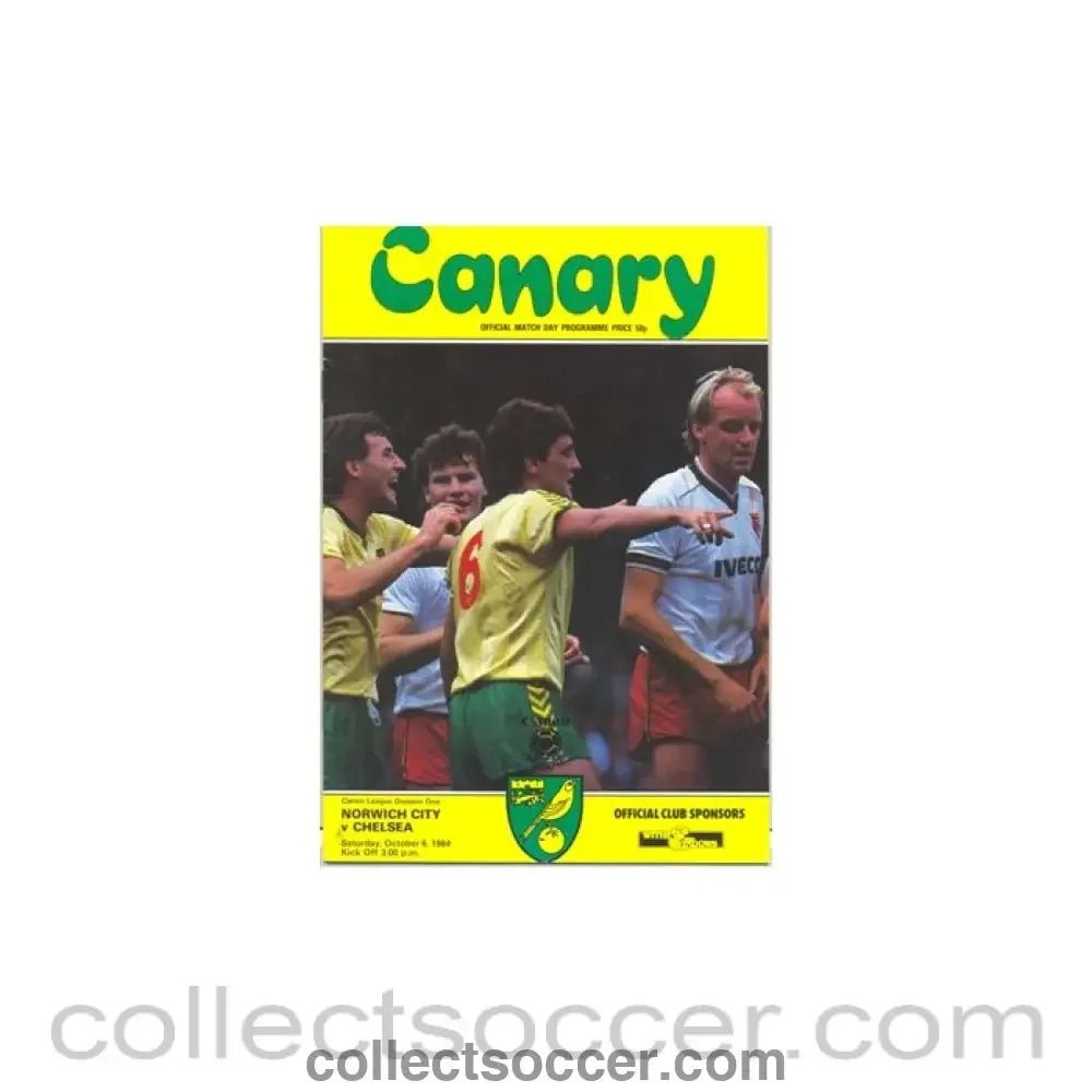 1984 - Norwich City v Chelsea official programme 06/10/1984 - Collect Soccer