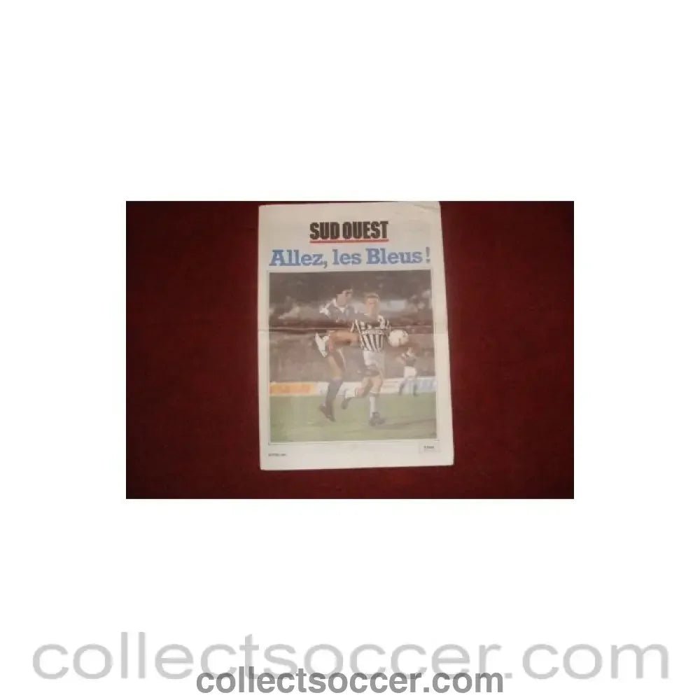 1984 - Sud Ouest newspaper 1984-1985 about the match Bordeaux v Juventus - Collect Soccer