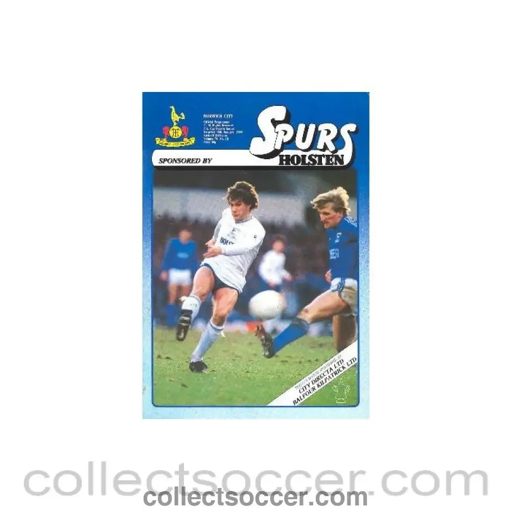 1984 - Tottenham Hotspur v Norwich City official programme 28/01/1984 F.A. Cup - Collect Soccer