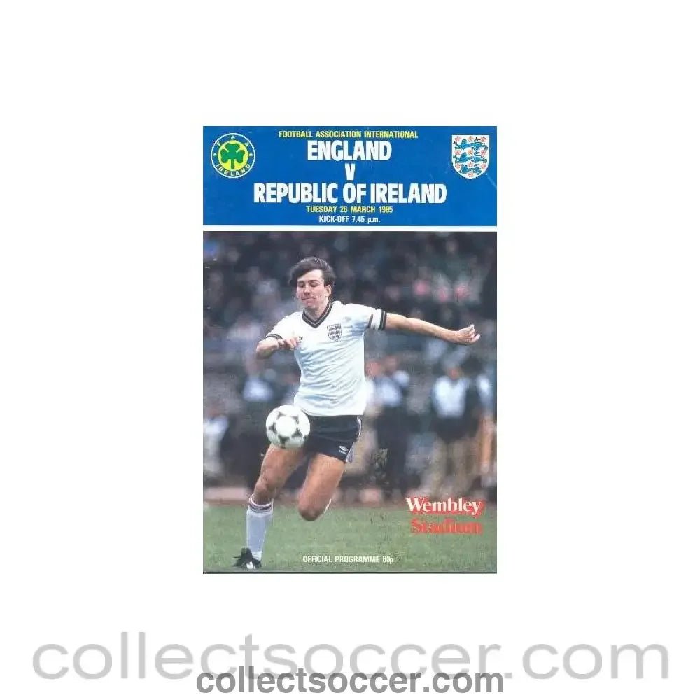 1985 England v Ireland official programme 26/03/1985 - Collect Soccer