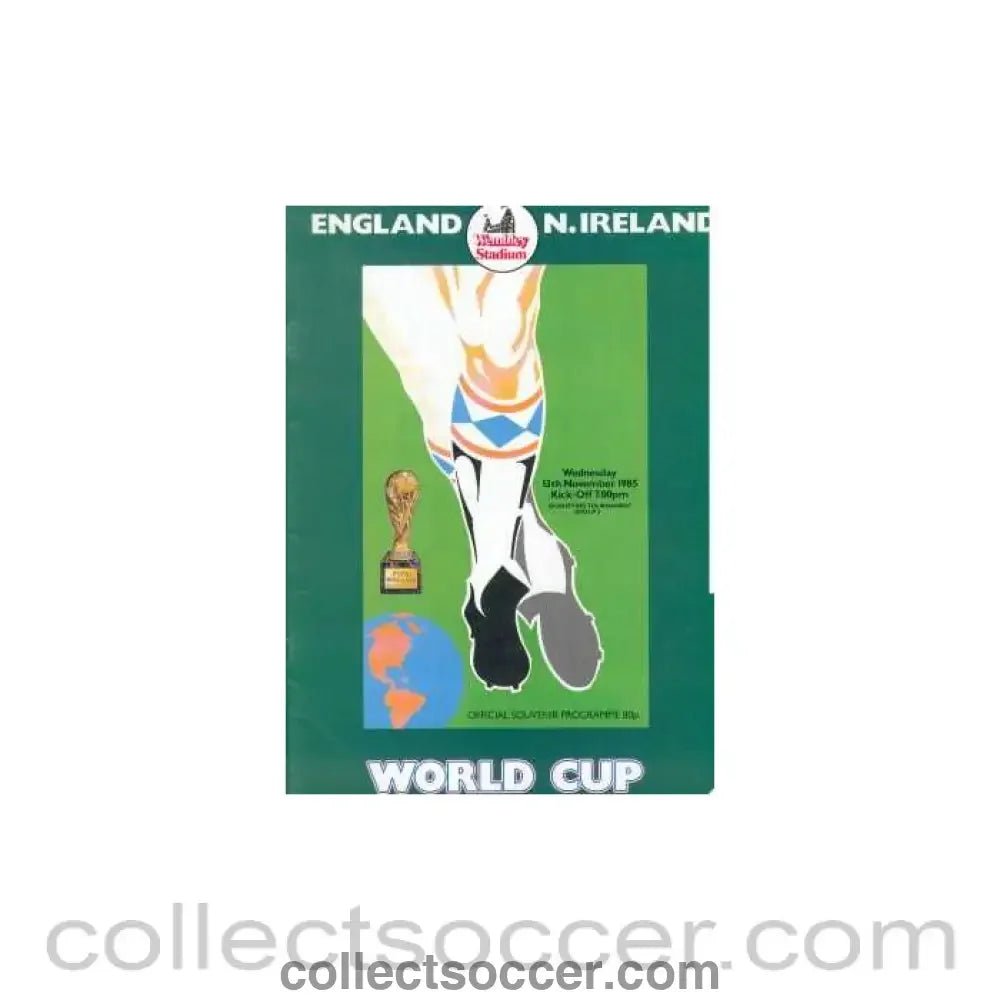1985 England V Northern Ireland Programme 13/11/1985 - Collect Soccer