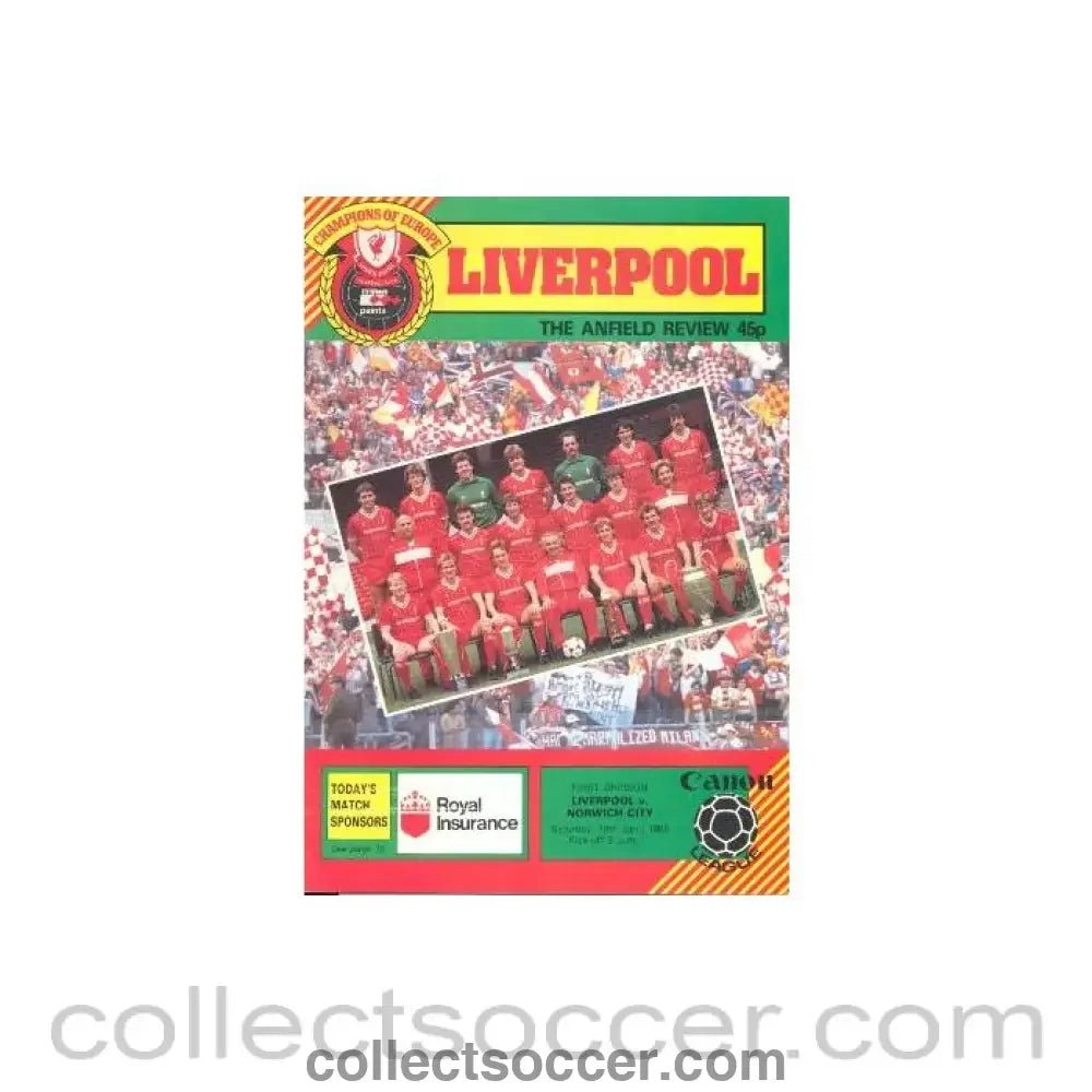 1985 - Liverpool v Norwich City official programme 19/01/1985 - Collect Soccer