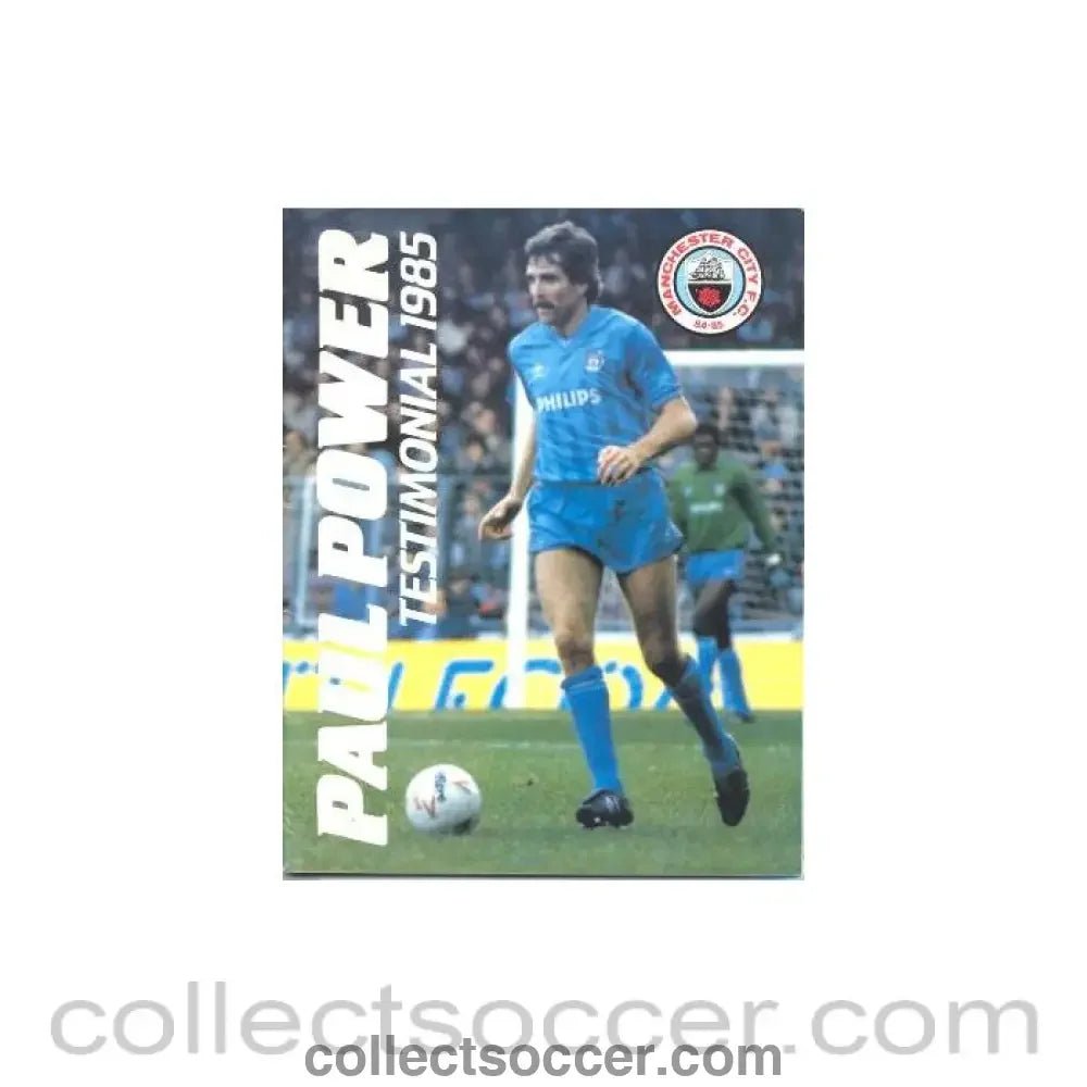 1985 - Manchester City official programme of Paul Power Testimonial Match 1985 - Collect Soccer