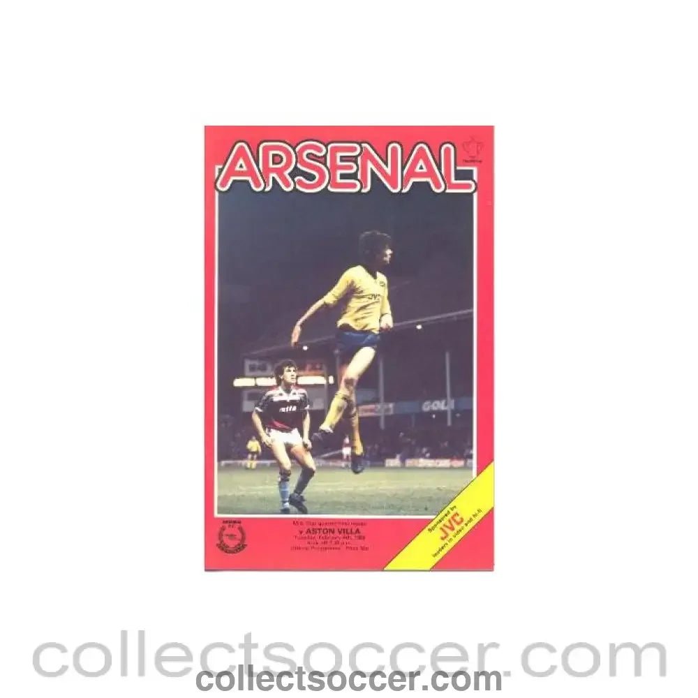 1986 - Arsenal v Aston Villa official programme 04/02/1986 Milk Cup - Collect Soccer
