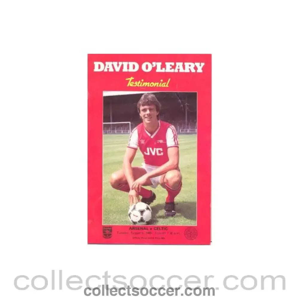 1986 - Arsenal v Celtic official programme 05/08/1986 David O’Leary Testimonial Match