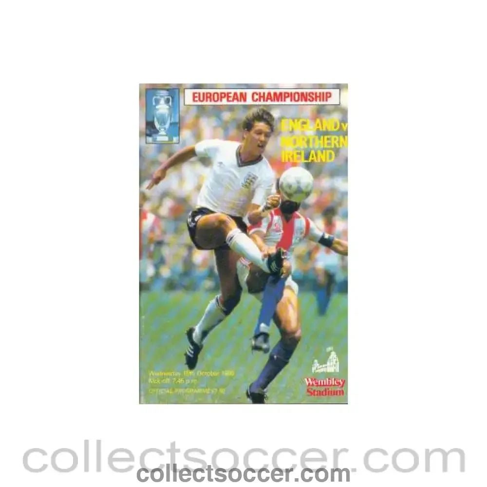 1986 England V Northern Ireland Programme 15/10/1986 - Collect Soccer