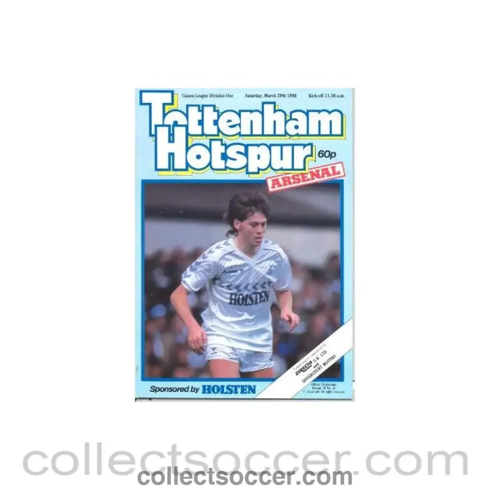 1986 - Tottenham Hotspur v Arsenal official programme 29/03/1986 Canon League - Collect Soccer