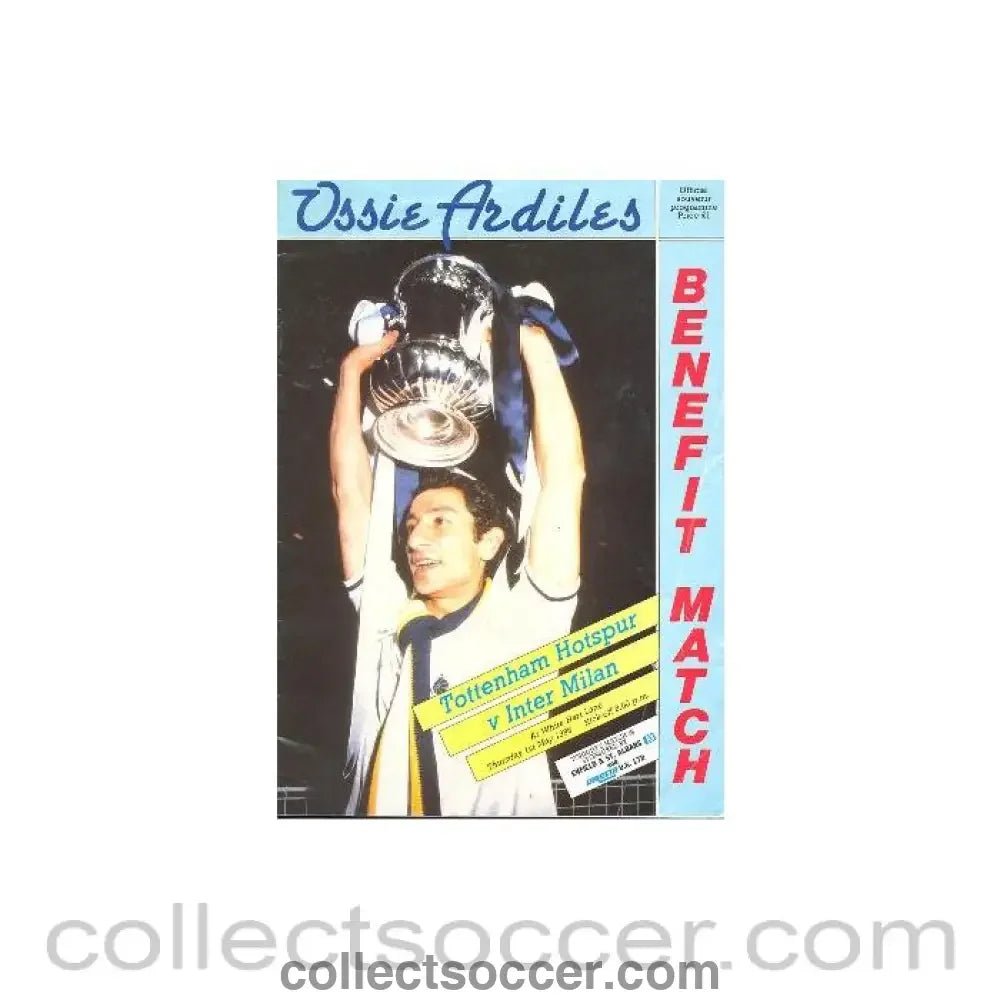 1986 - Tottenham Hotspur v Inter Milan official programme 01/05/1986 Ossie Ardiles Benefit Match - Collect Soccer