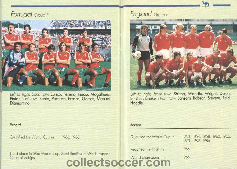 1986 World Cup Camel Pocket Guide - Collect Soccer