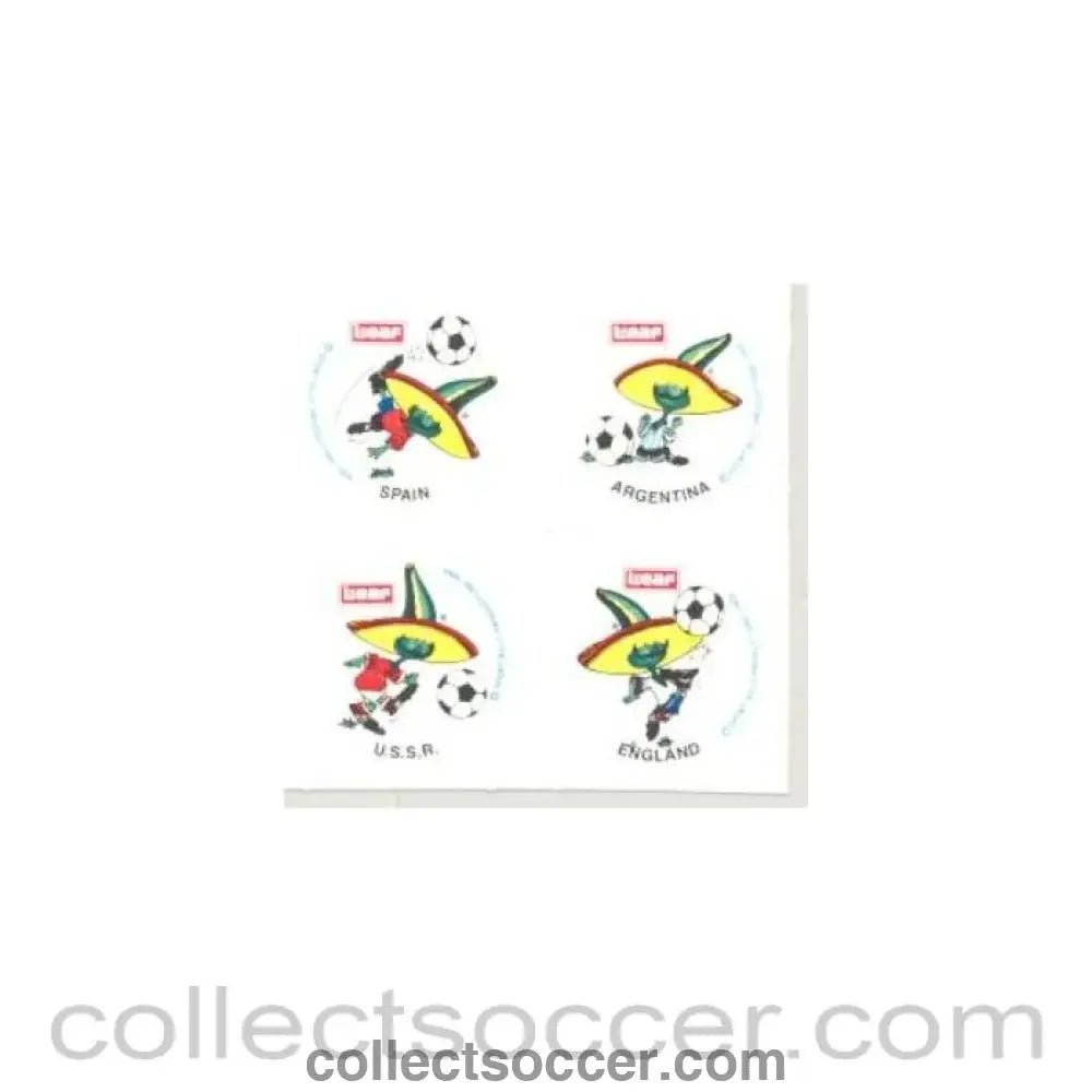 1986 World Cup Mexico 4 assorted stickers - Collect Soccer