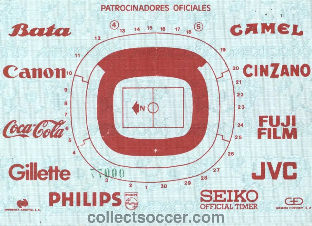 1986 World Cup Ticket England v Argentina - Hand of God Game - Collect Soccer