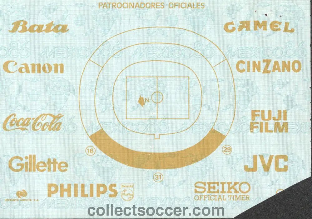 1986 World Cup Ticket Quarter Final Brazil v France - Collect Soccer
