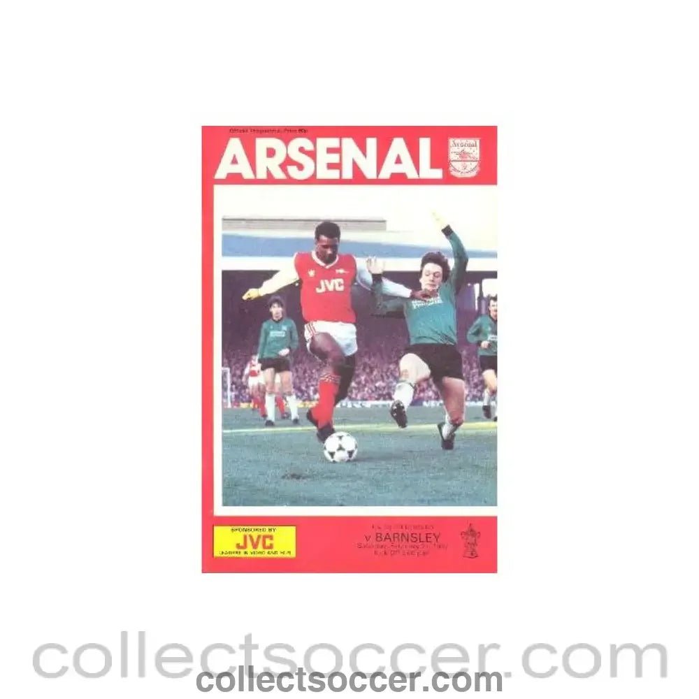 1987 - Arsenal v Barnsley official programme 21/02/1987 F.A. Cup - Collect Soccer