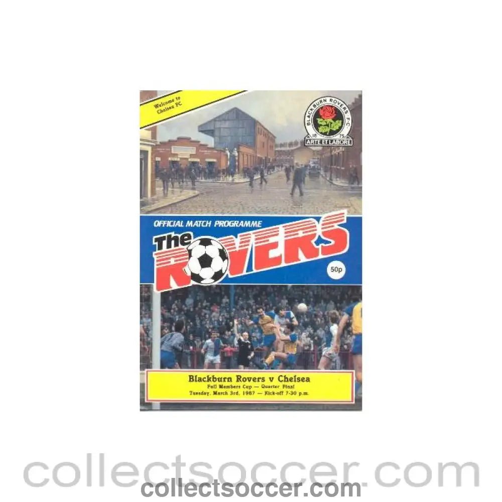 1987 - Blackburn Rovers vChelsea official programme 03/03/1987 - Collect Soccer