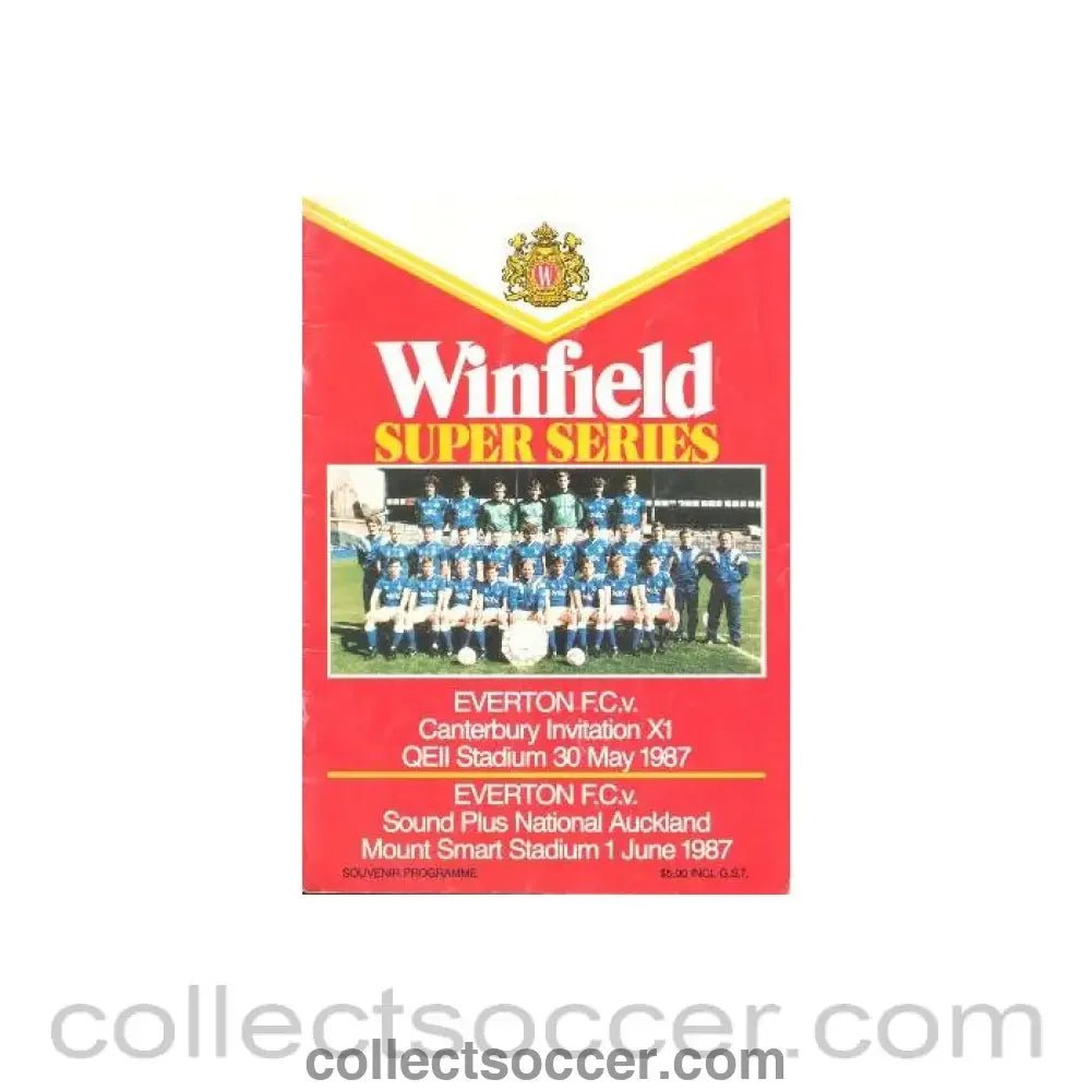 1987 - Canterbury Invitation XI v Everton official programme 30/05/1987, match played in New Zealand - Collect Soccer