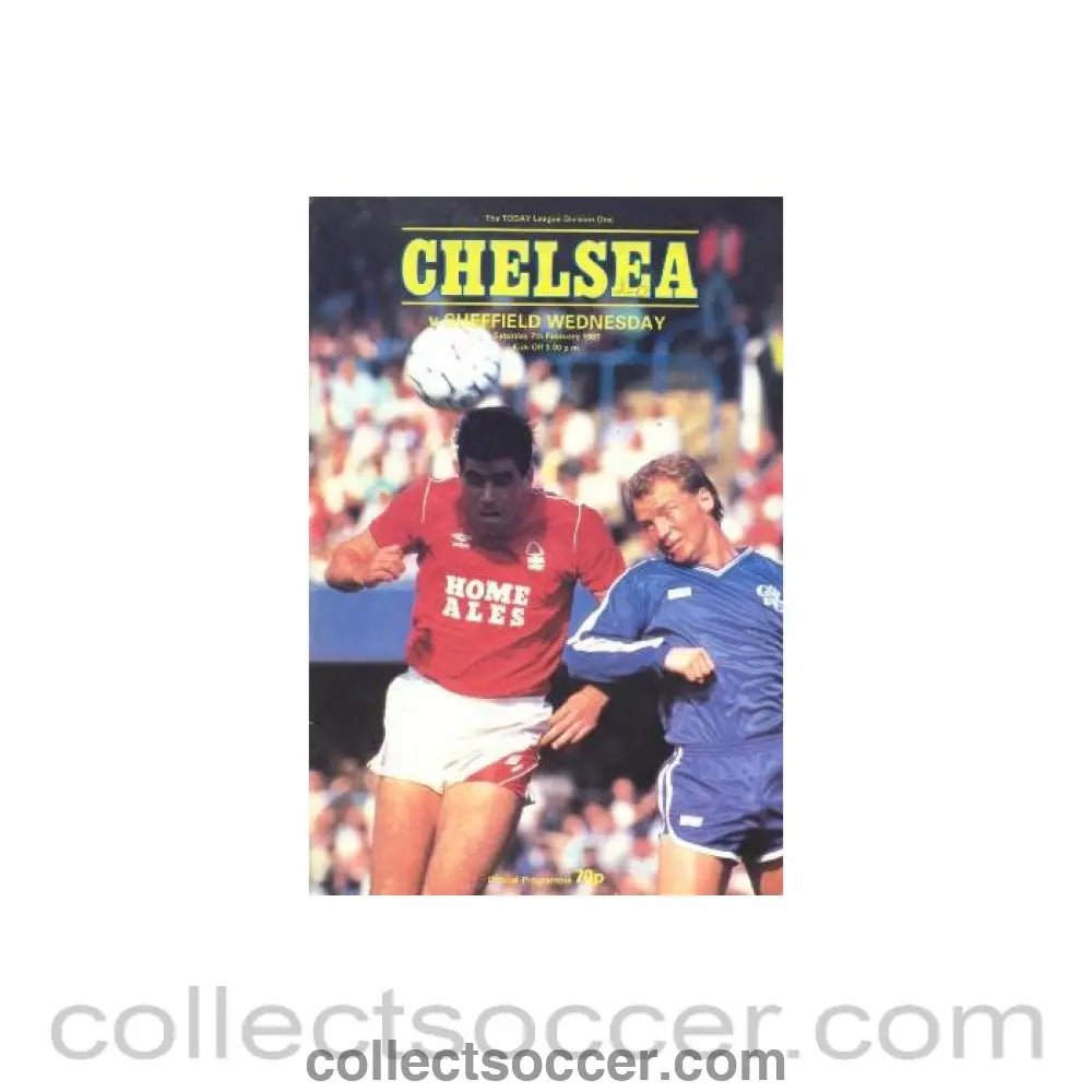 1987 - Chelsea v Sheffield Wednesday official programme 07/02/1987 - Collect Soccer
