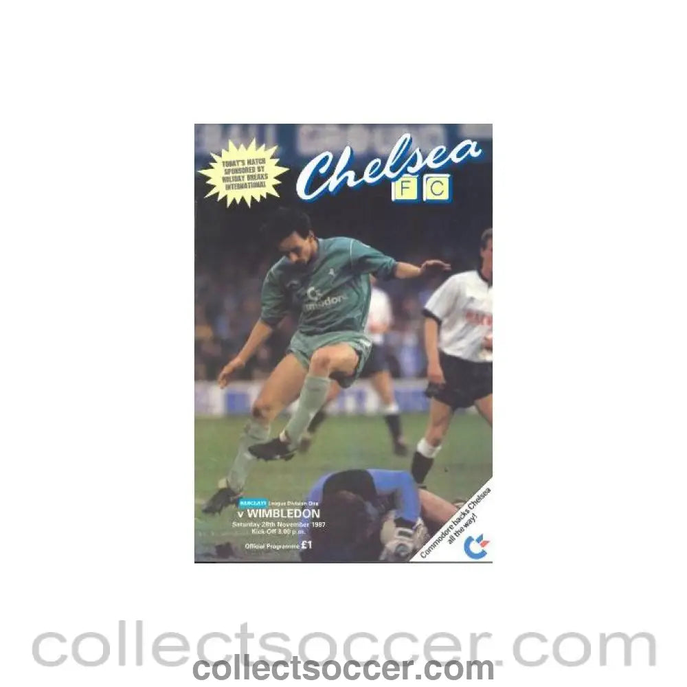 1987 - Chelsea v Wimbledon official programme 28/11/1987
