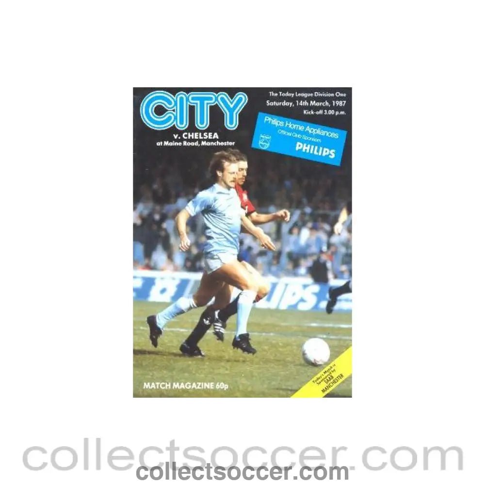 1987 - Manchester City vChelsea official programme 14/03/1987 - Collect Soccer