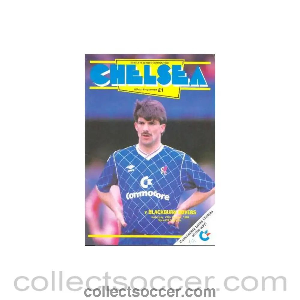 1988 - Chelsea v Blackburn Rovers official programme 27/08/1988 - Collect Soccer