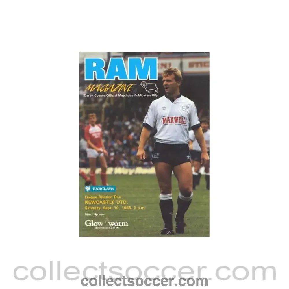 1988 - Derby County v Newcastle United official programme 10/09/1988 Football League - Collect Soccer