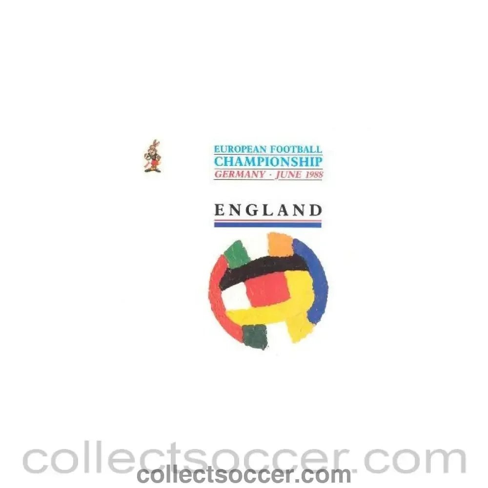 1988 - England in the European Championship in Germany brochure June 1988 - Collect Soccer