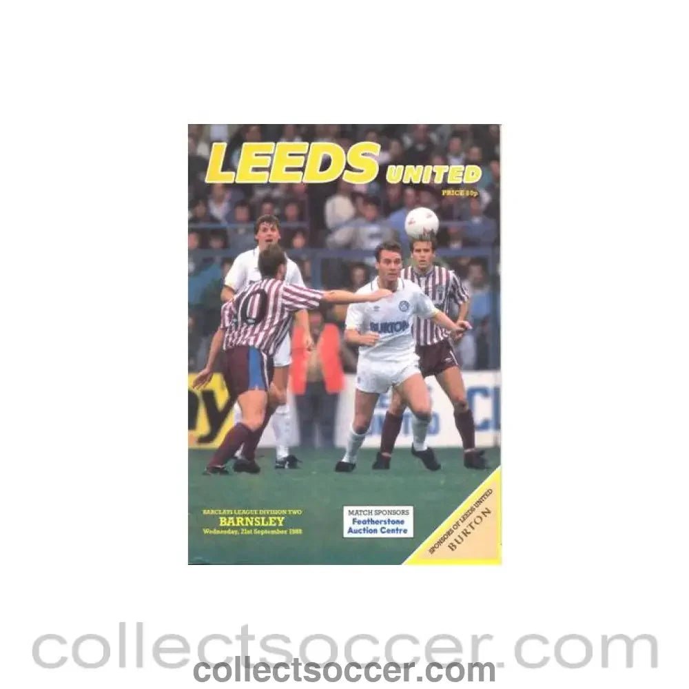 1988 - Leeds United v Barnsley official programme 21/09/1988 Barclays League - Collect Soccer